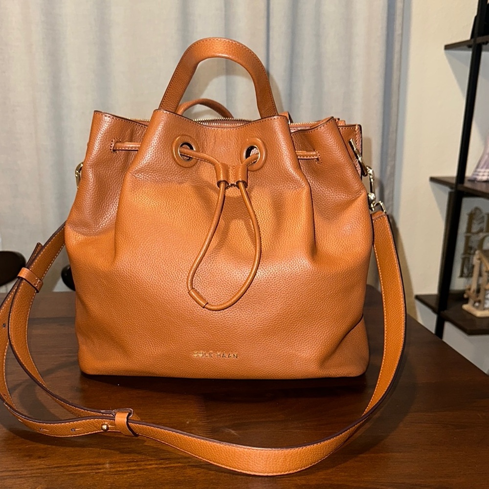 Cole Haan Tan Grand Ambition Bucket bag